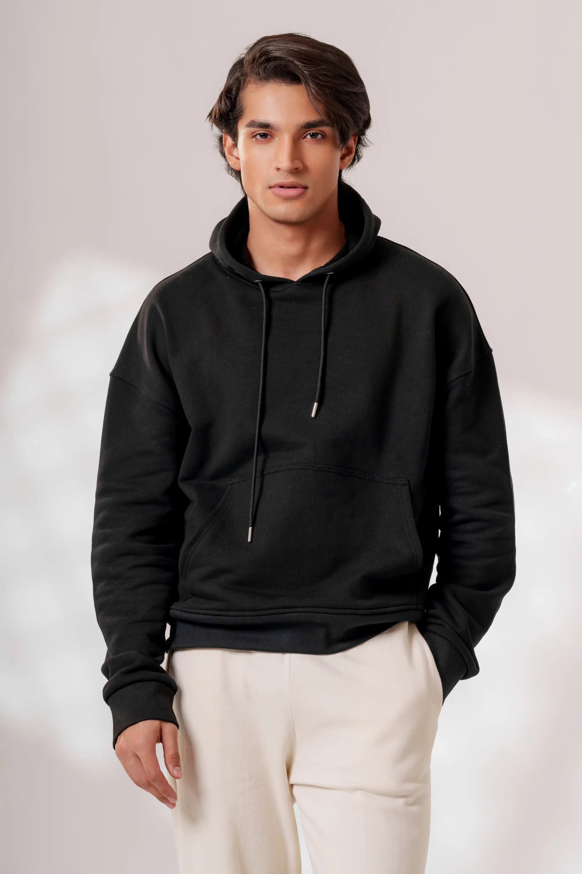 'Guilty Pleasure' Oversized Hoodie in Jet Black - Image 3
