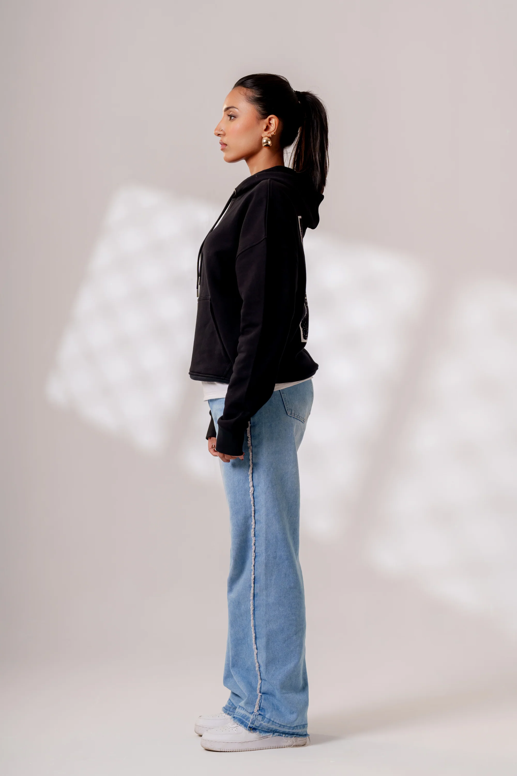'Guilty Pleasure' Oversized Hoodie in Jet Black - Image 5