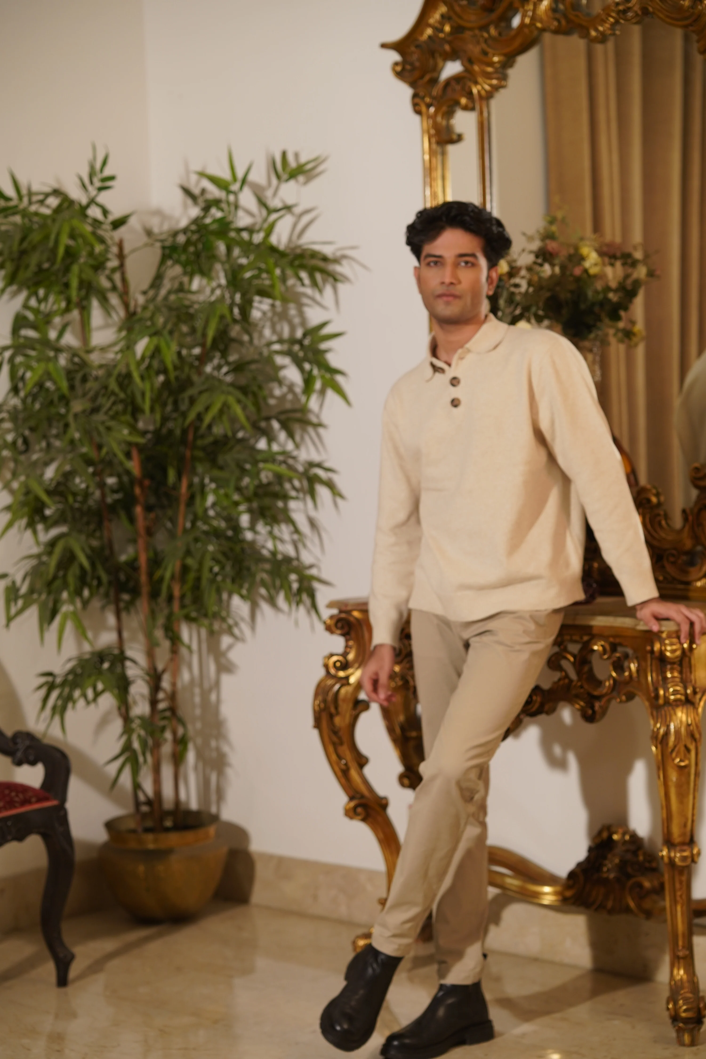 Jacob Textured Sand Polo - Image 4