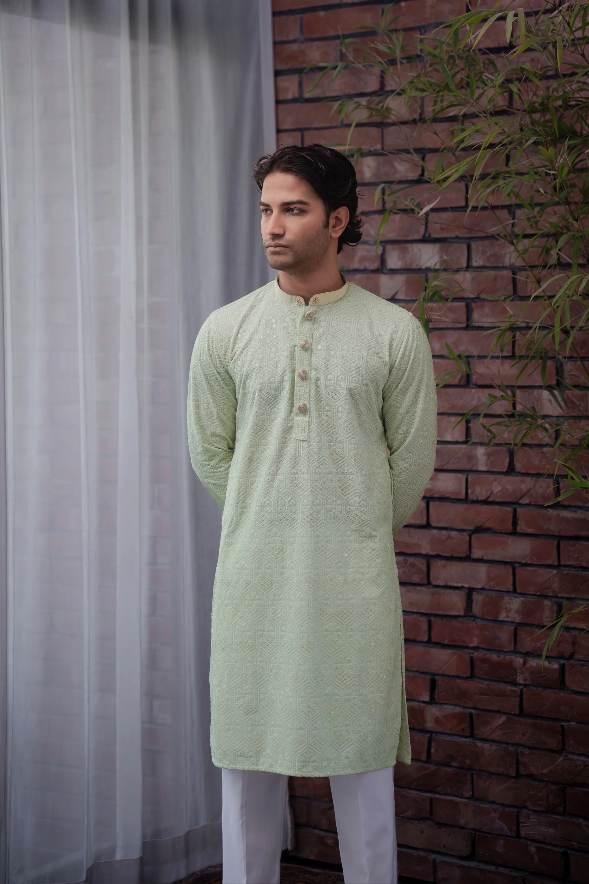 Ishaan Panjabi in Pastel Green - Image 3