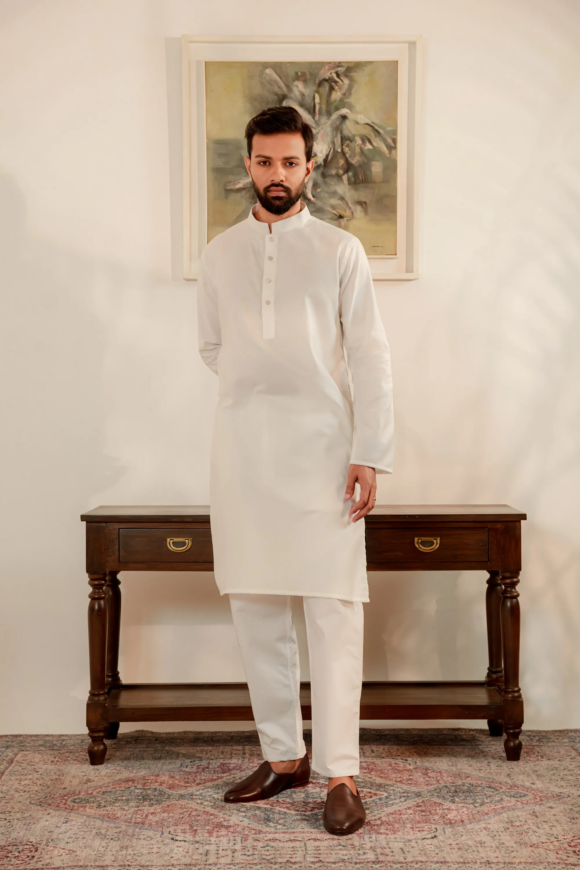 Mehmet Crisp White Panjabi - Image 5