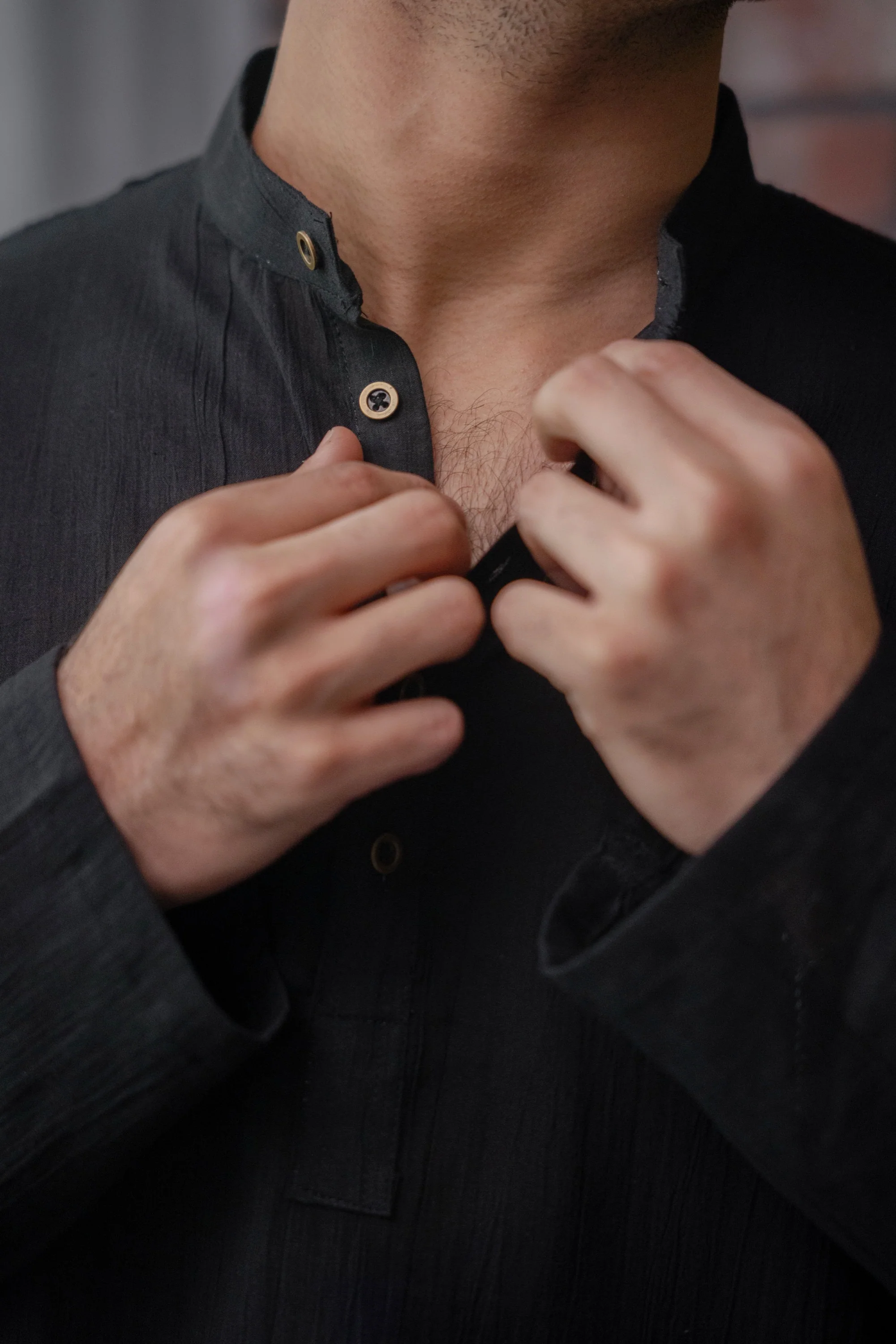 Naeel Contemporary Kurta In Black - Image 4