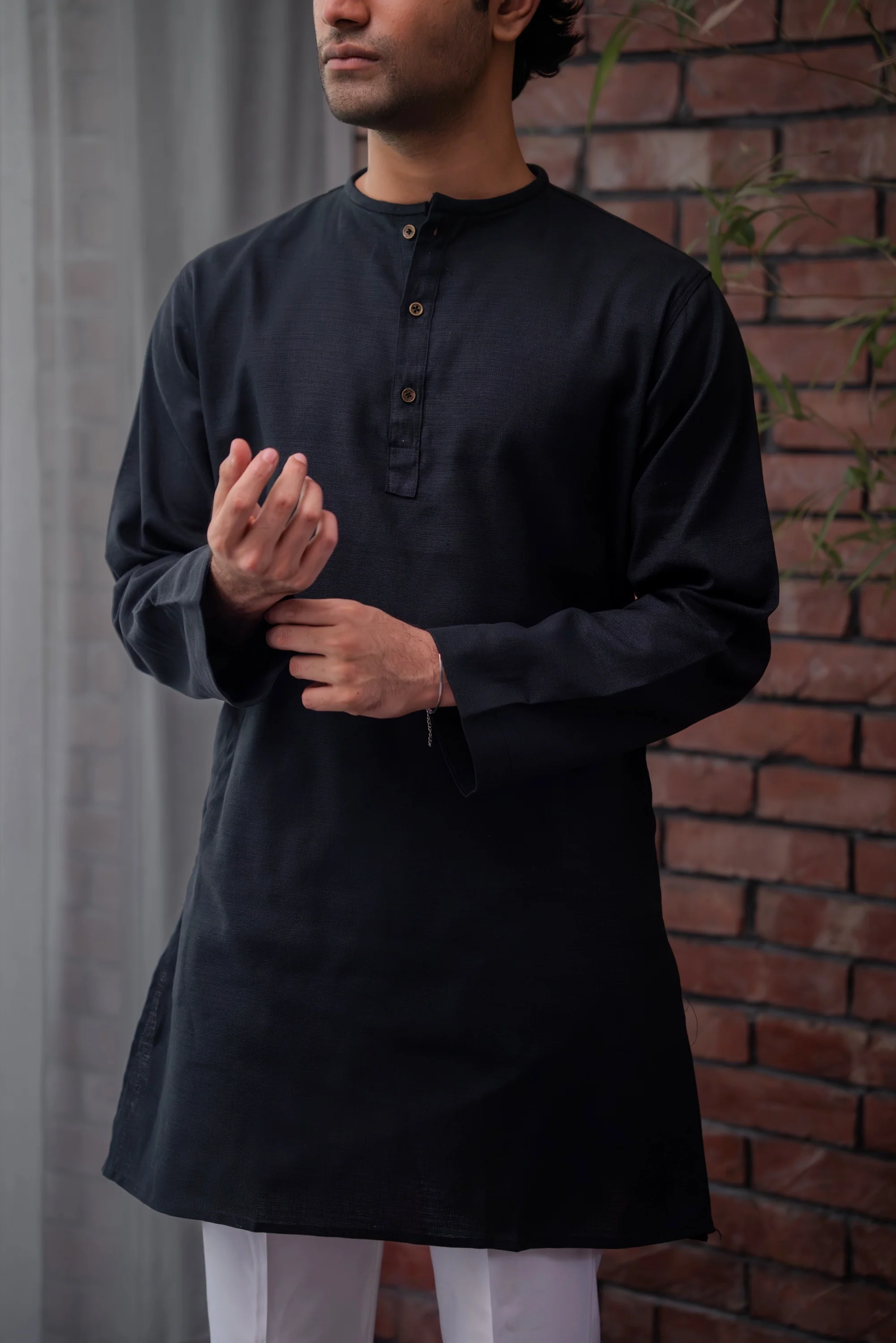 Shehzan Contemporary Panjabi – Jet Black - Image 4