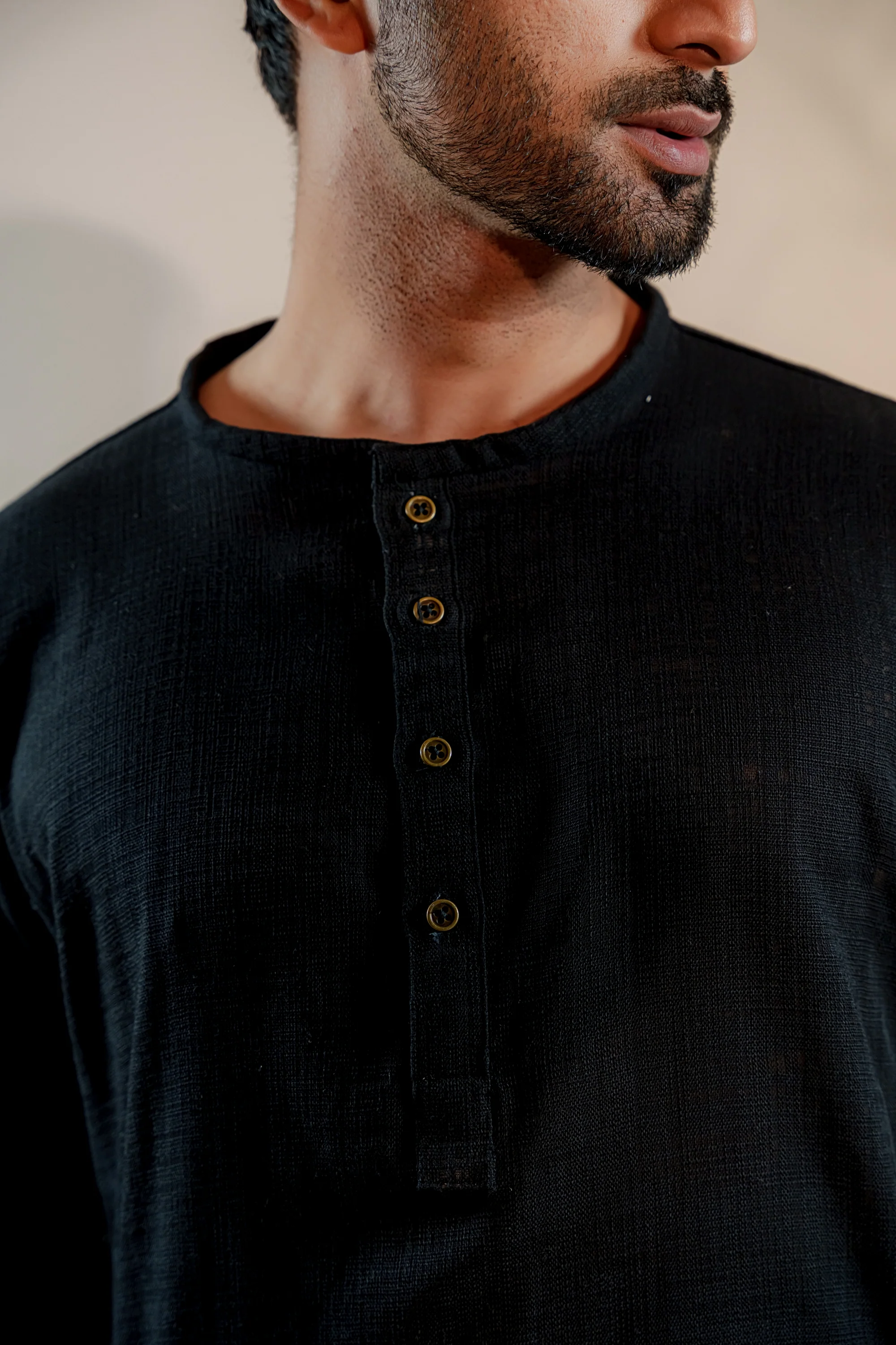 Shehzan Contemporary Panjabi – Jet Black - Image 7