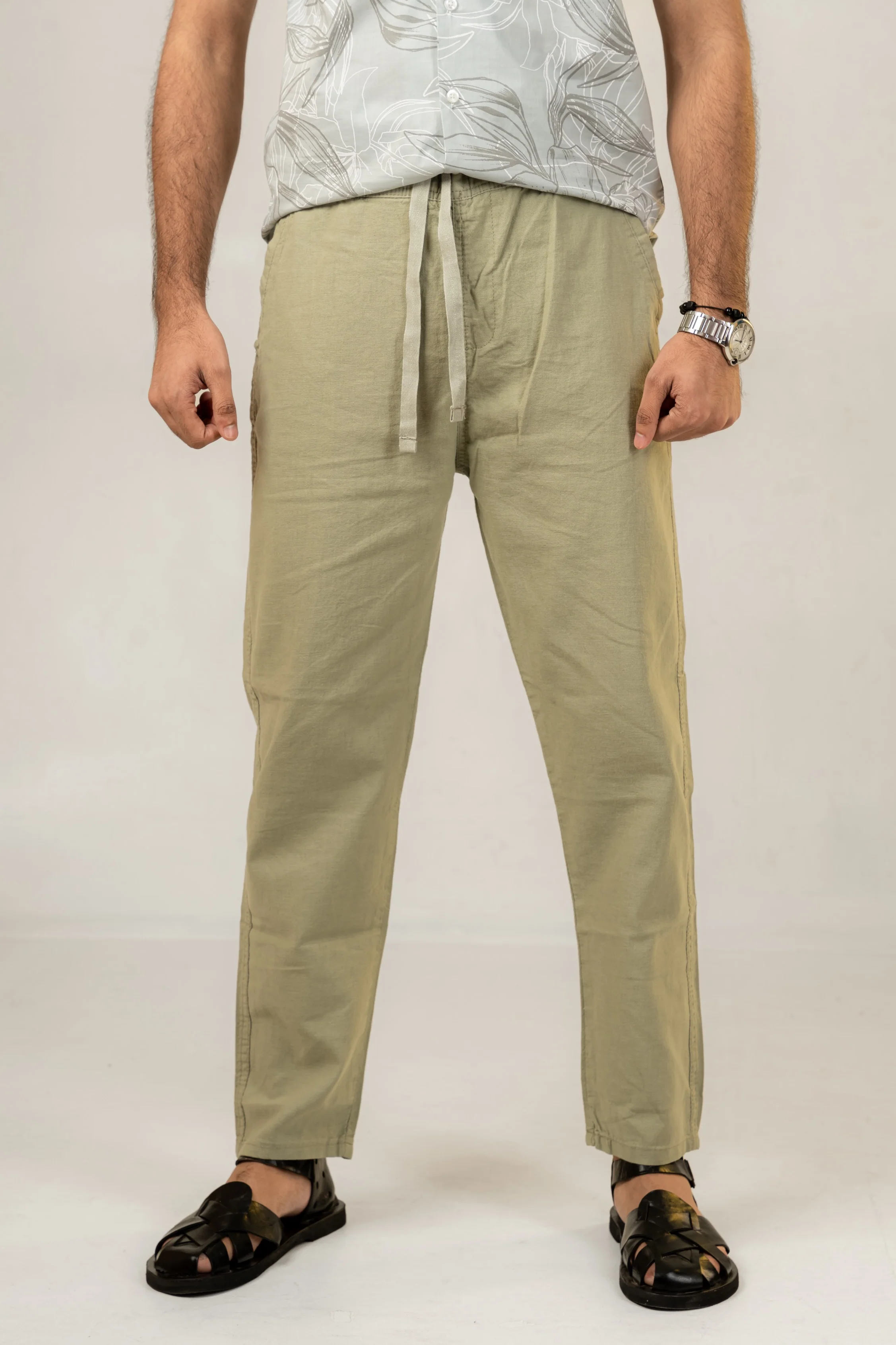 Unisex Pistachio Linen Effect Joggers - Image 4