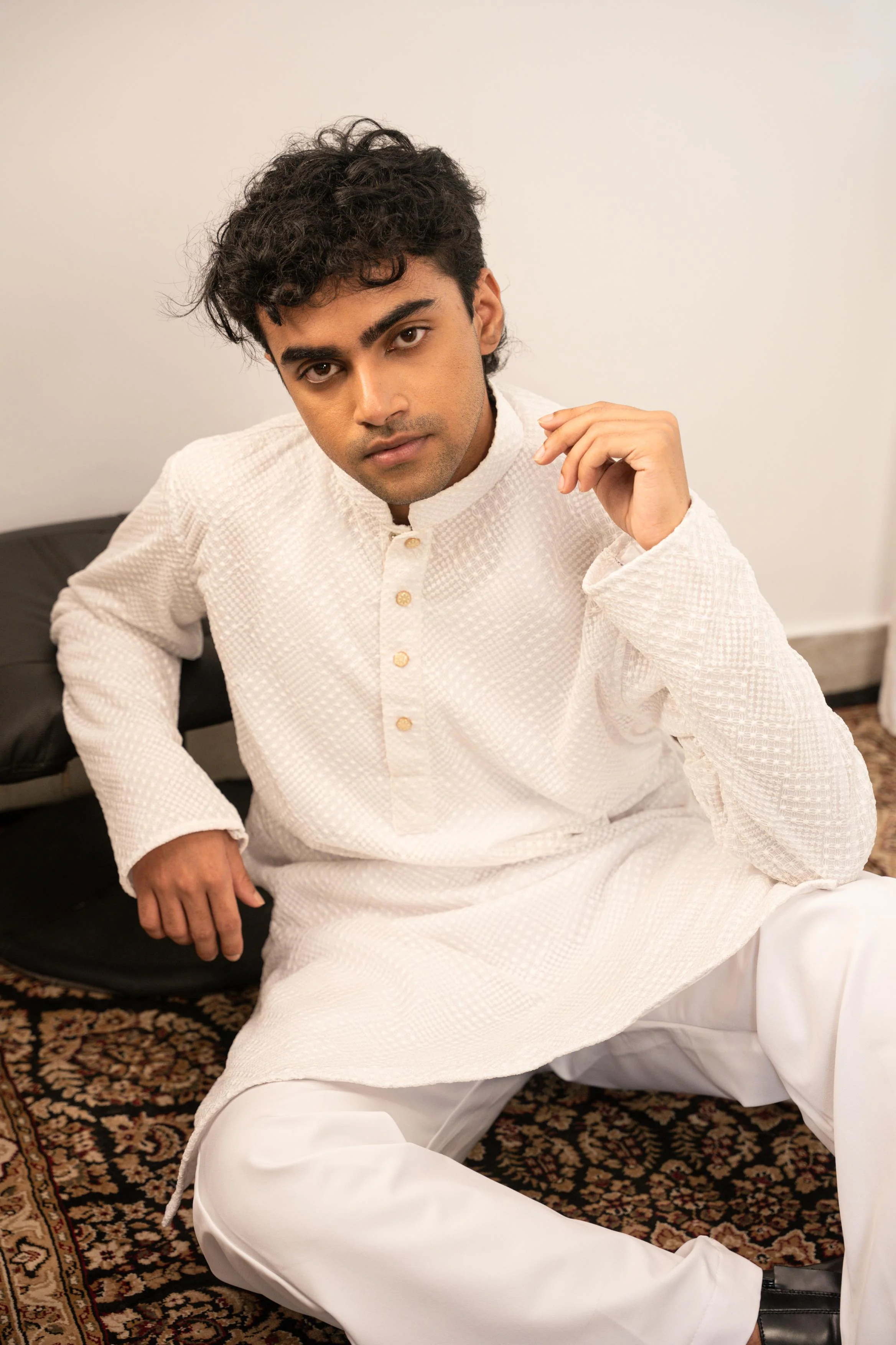 White Textured Panjabi - Image 5